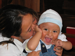 mom and baby